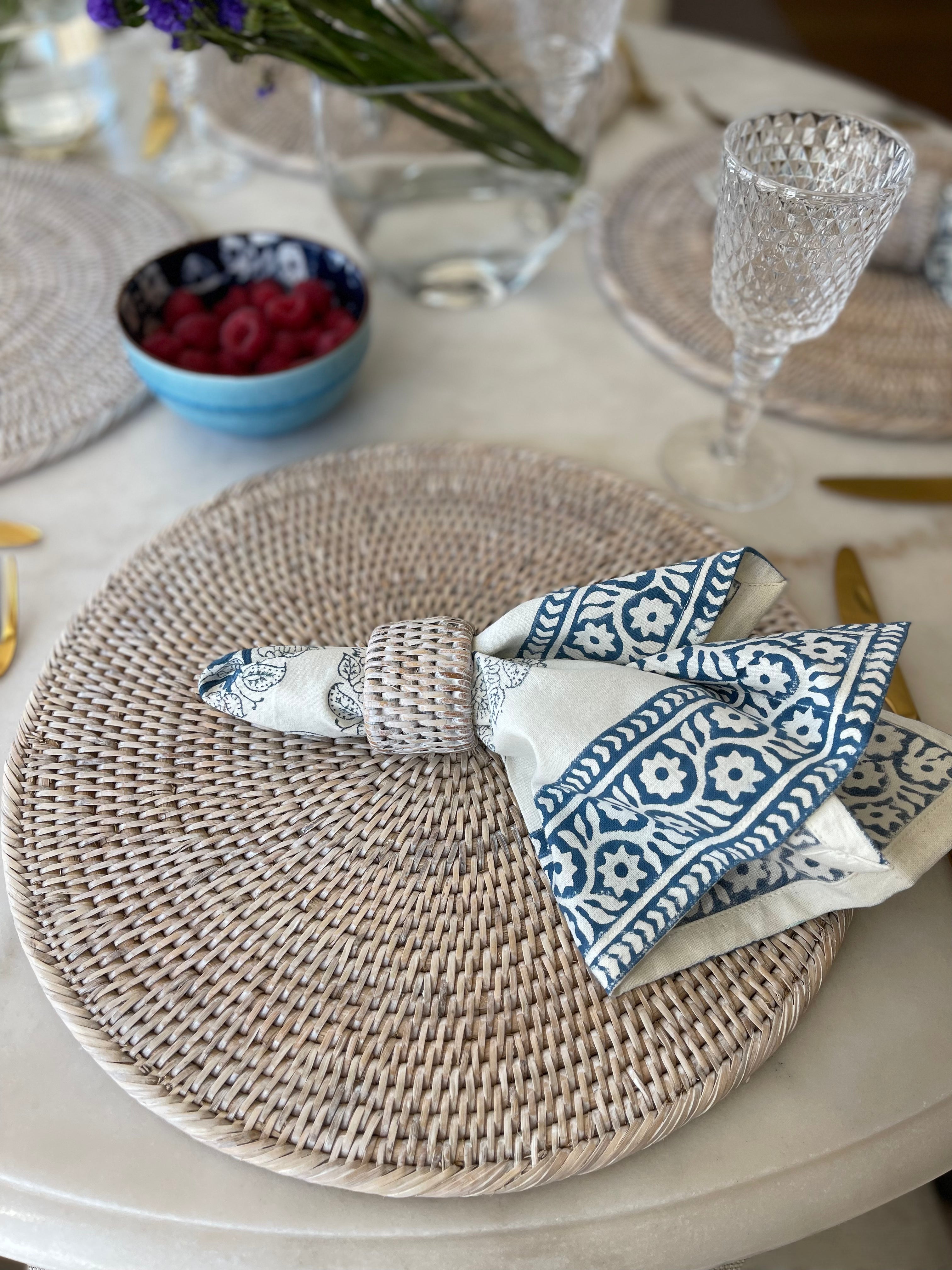 Rattan White Wash Charger