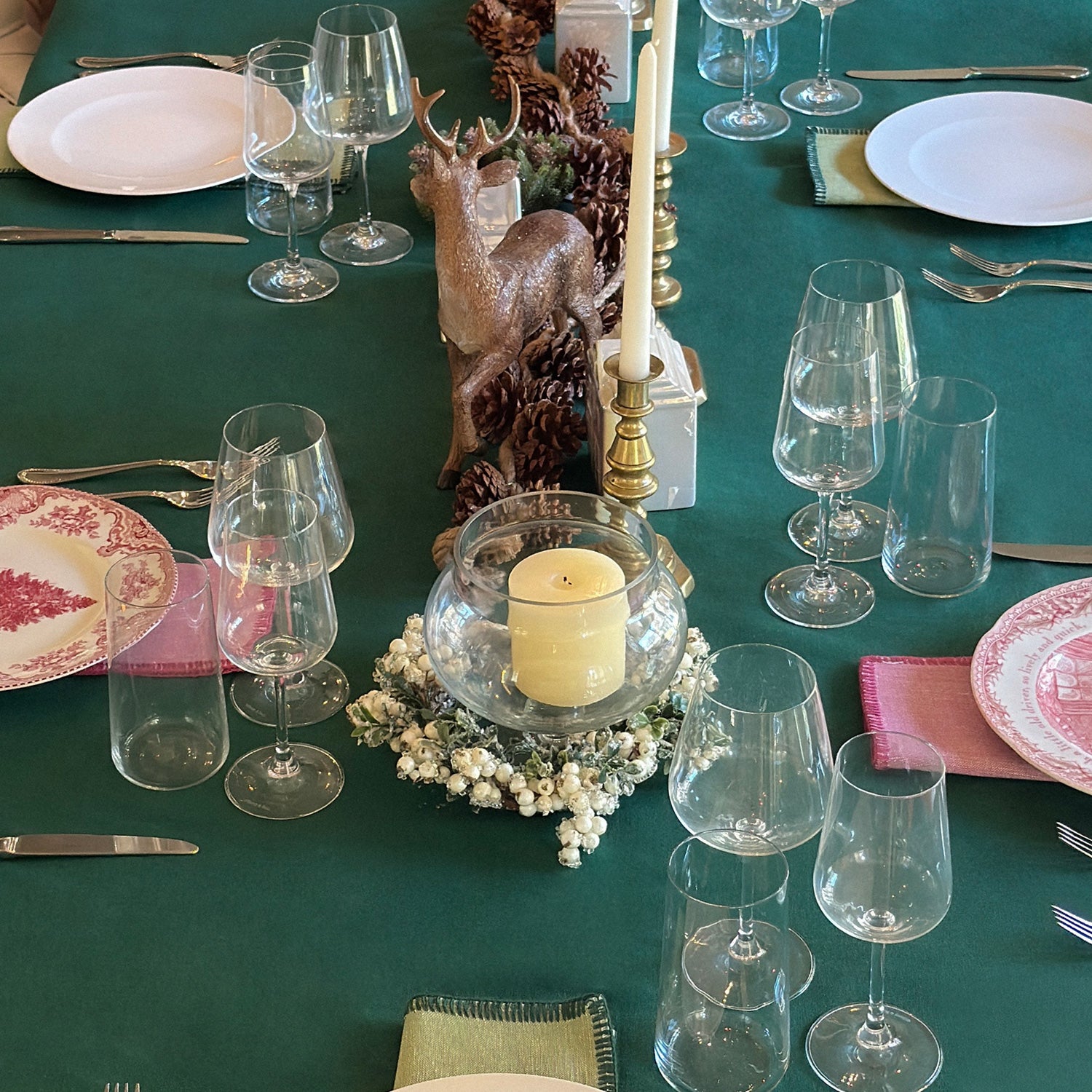Green Forest Linen Cotton Blend