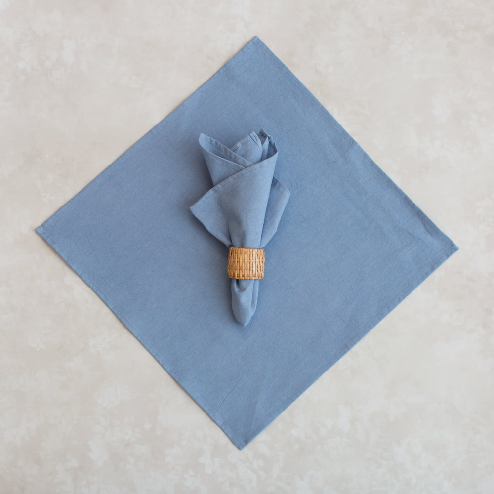 Sky Blue Solid Cotton Napkin