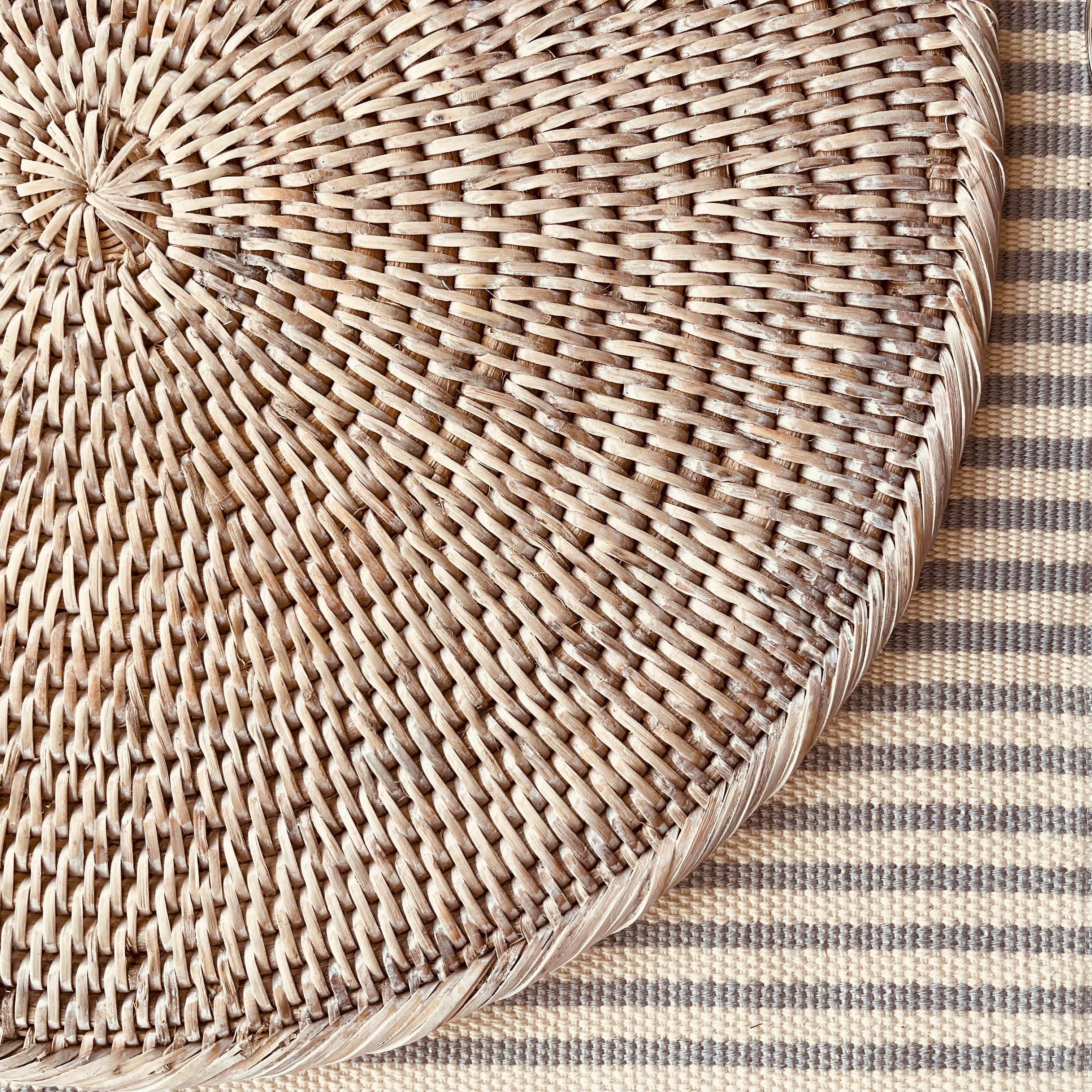 White Wash Rattan Charger